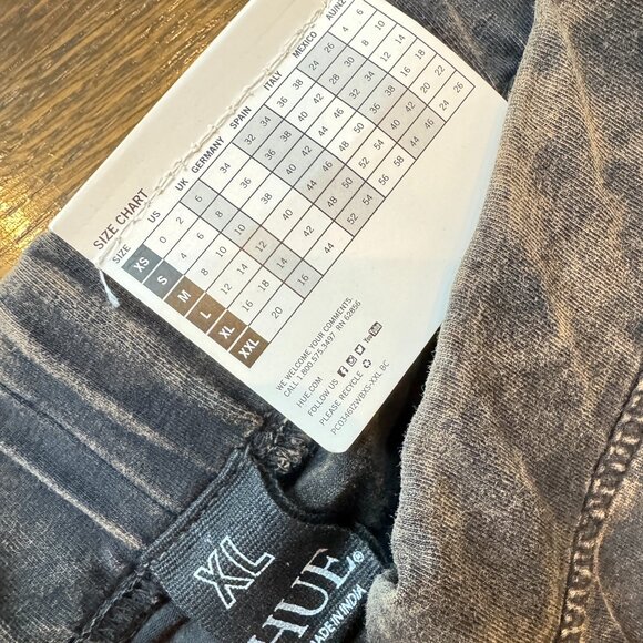 New w Tags HUE Black Wash Cotton Moto Leggings - Picture 6 of 8